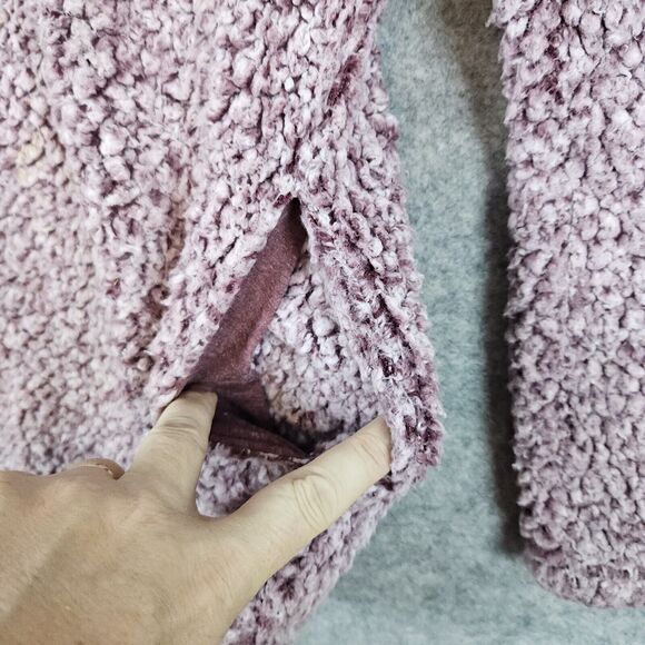 Dylan Women's Mottled Pink Size S Quarter‎ Zip Sherpa/Fleece Faux Fur Pullover - Picture 4 of 16